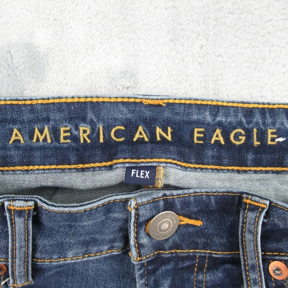 American Eagle Flex Slim Straight Jeans Mens 31x32 Medium Wash Blue Denim 3447
